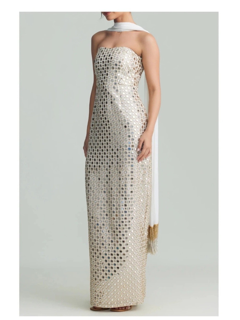 holiCHIC Julie Strapless Mirrored Column Gown Size Large